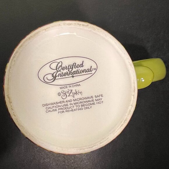 Sue Zipkin TUNISIAN SUNSET Ceramic Mug from Certified International ~ Lime Green - Picture 13 of 14